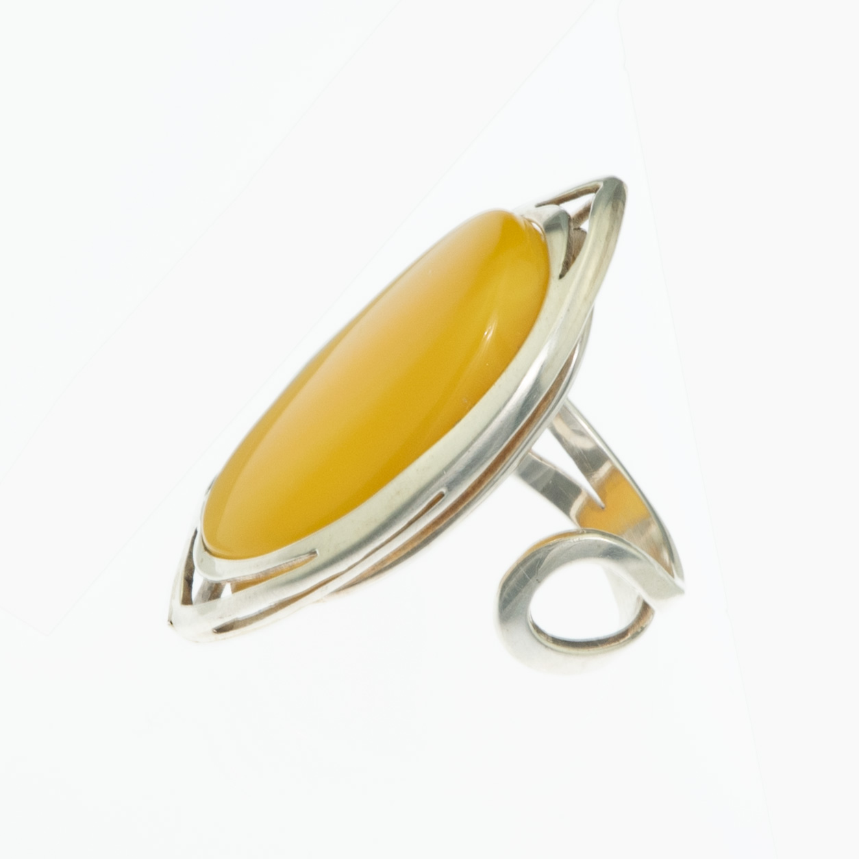 Milky Natural Baltic Amber Everyday Ring 1